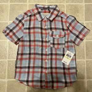 Lucky Brand Plaid Button Down Shirt Size 4-5T Boys Brand New